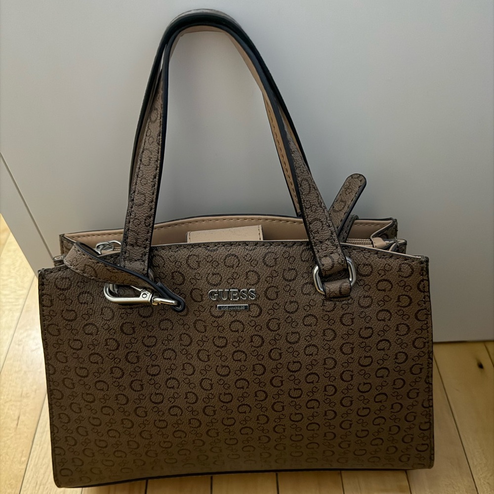 Guess Brown Monogram Satchel